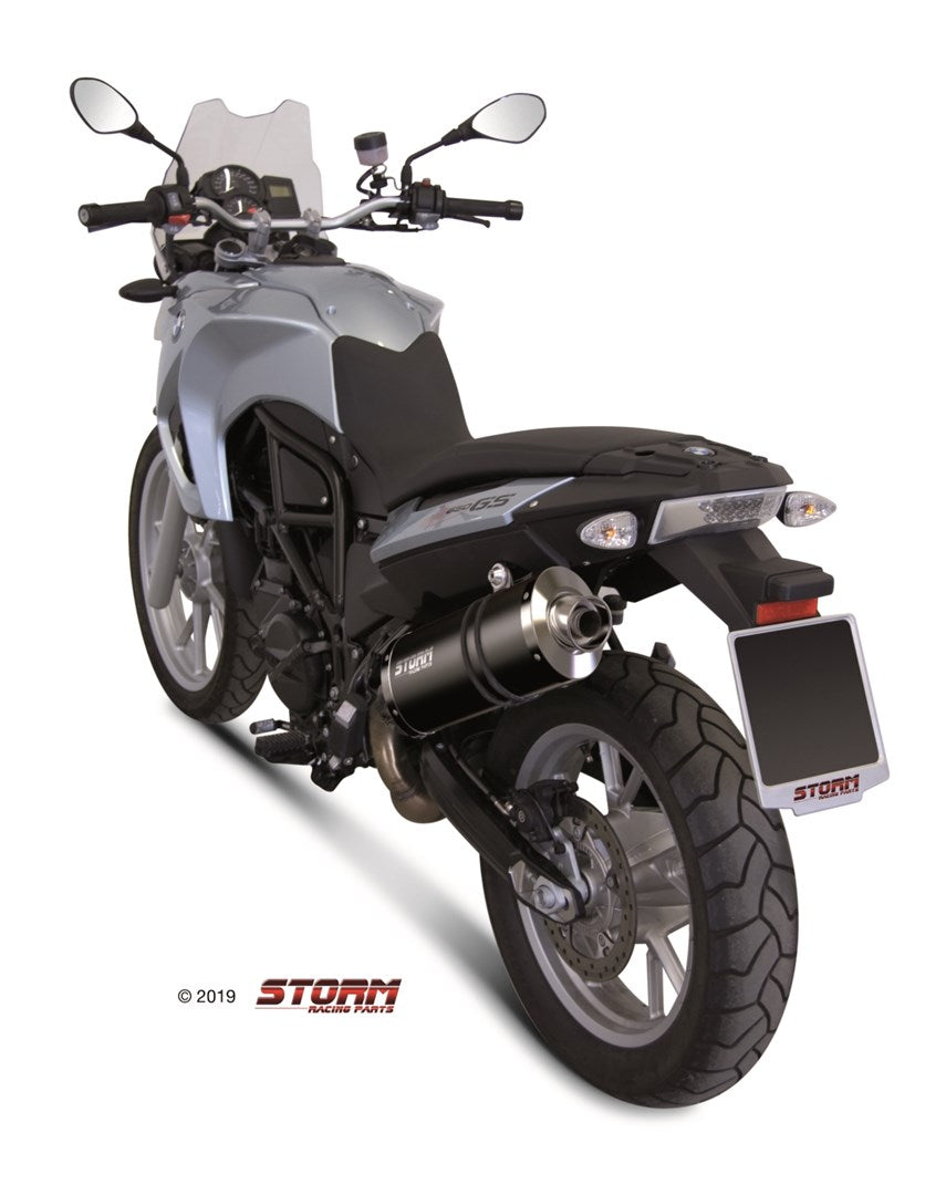 STORM OVAL Auspuff schwarz passend für BMW F 800 GS 2008-2017