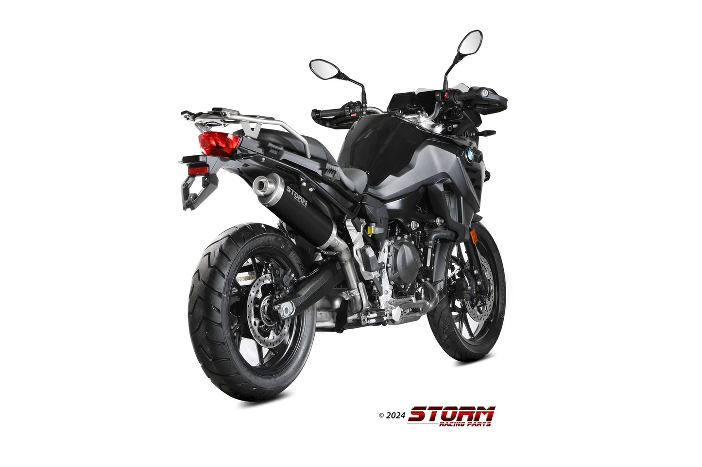 STORM Oval Auspuff schwarz passend für BMW F 800 GS 2024-2026