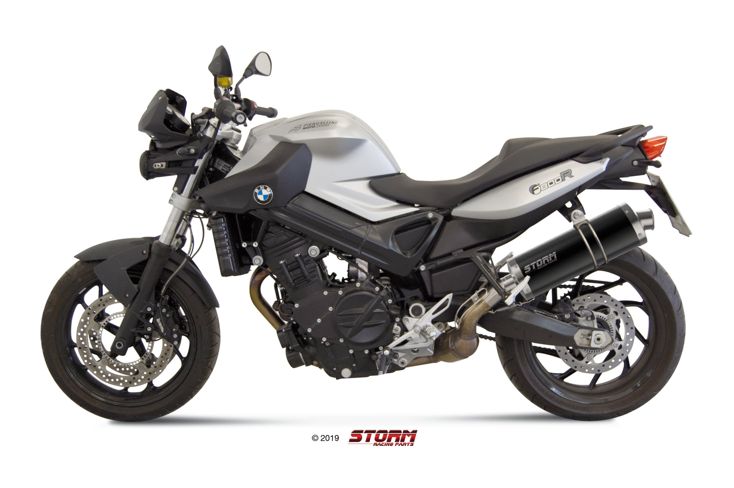 STORM OVAL Auspuff schwarz passend für BMW F 800 R / GT 2009-2020