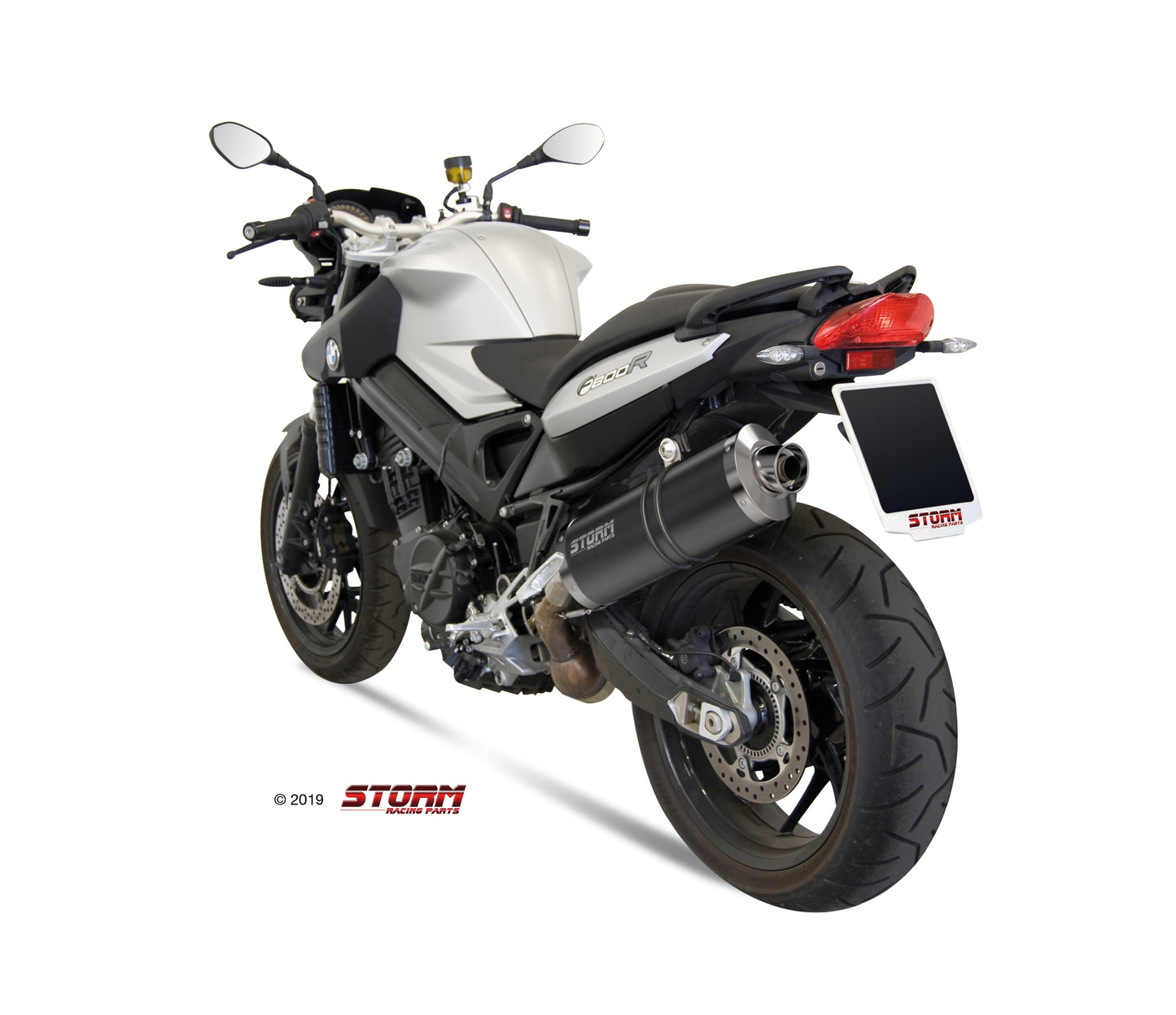 STORM OVAL Auspuff schwarz passend für BMW F 800 R / GT 2009-2020