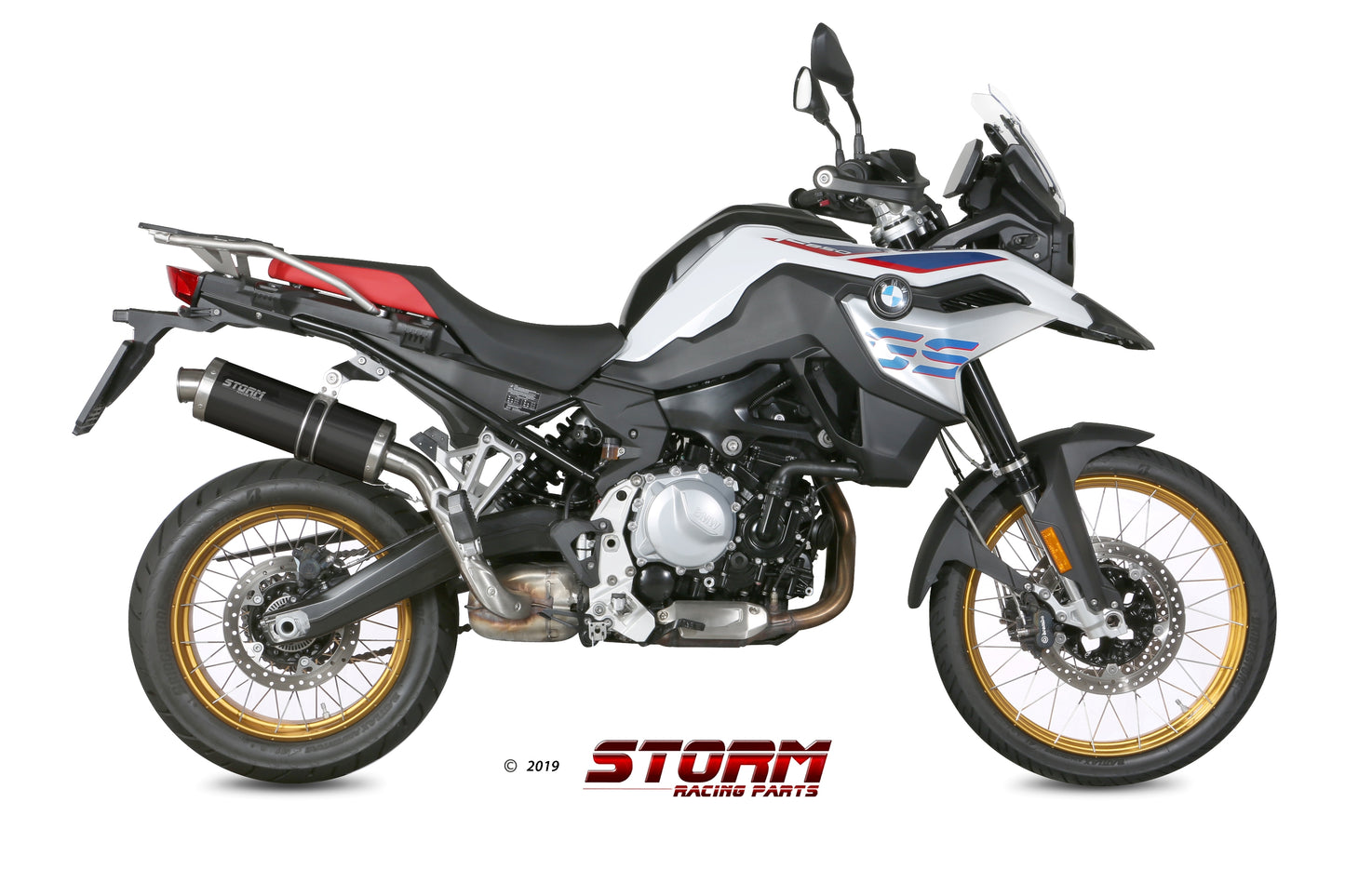 STORM OVAL Auspuff schwarz passend für BMW F 750 GS 2018-2024