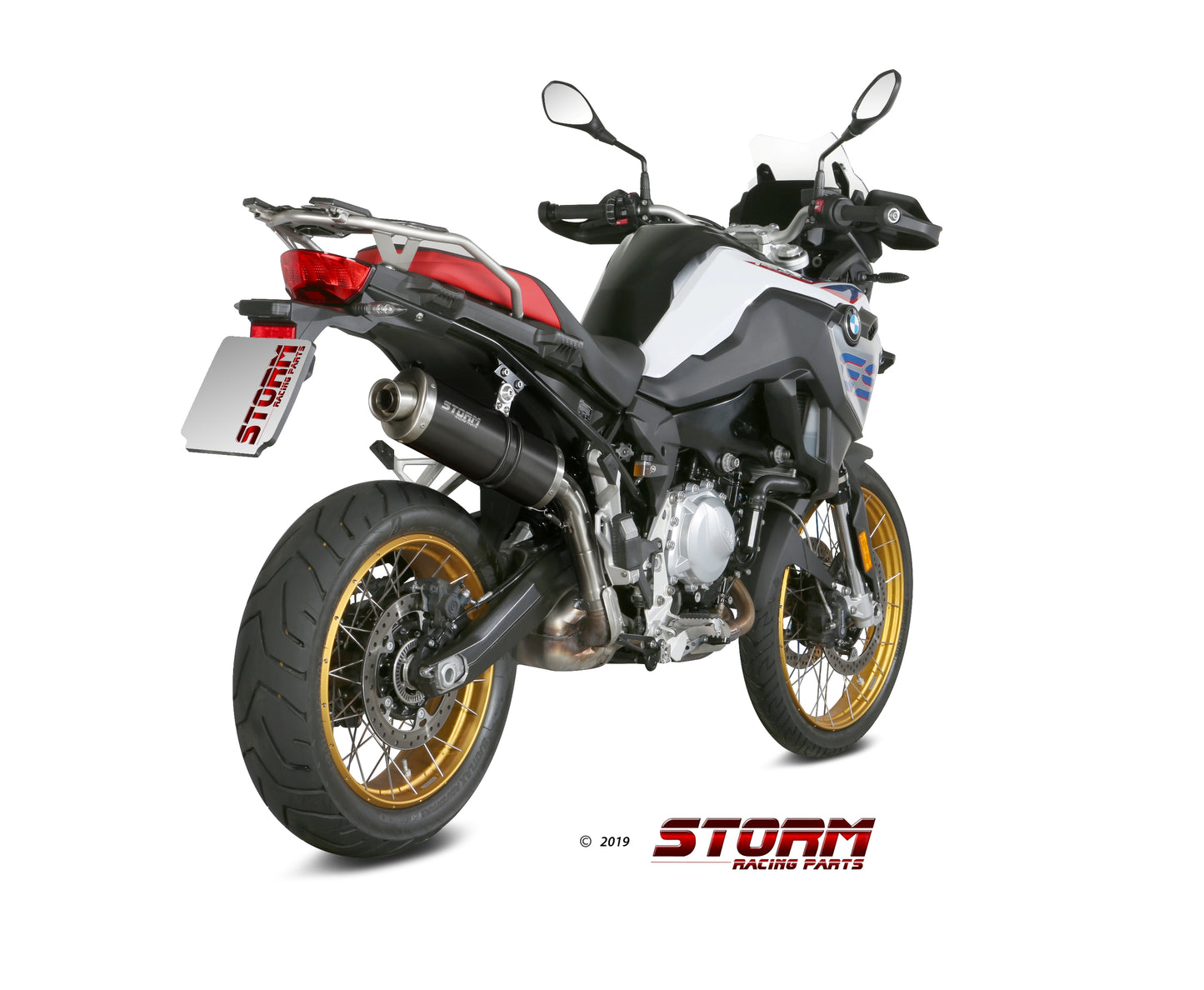 STORM OVAL Auspuff schwarz passend für BMW F 750 GS 2018-2024
