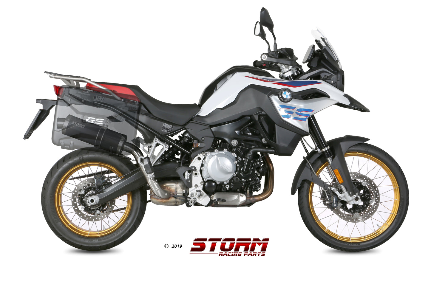 STORM OVAL Auspuff schwarz passend für BMW F 750 GS 2018-2024
