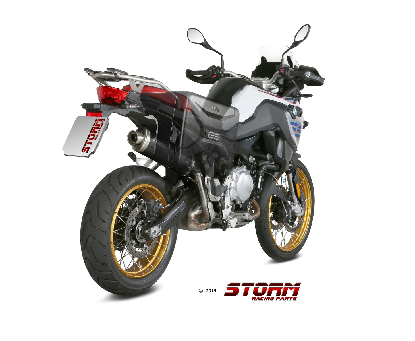 STORM OVAL Auspuff schwarz passend für BMW F 750 GS 2018-2024
