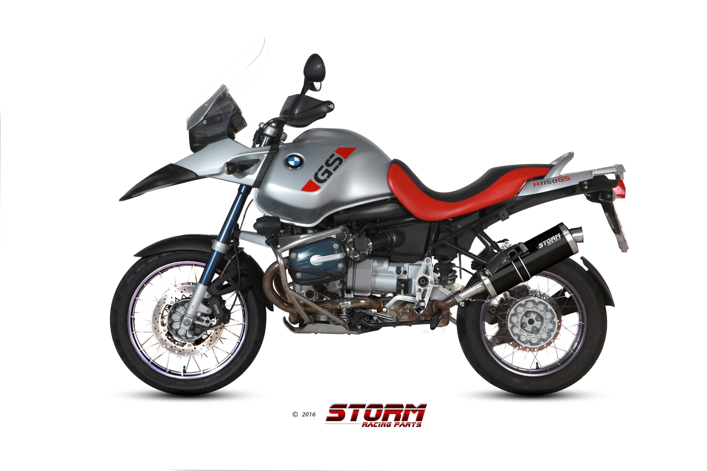 STORM OVAL Auspuff schwarz passend für BMW R 1150 GS 1999-2003