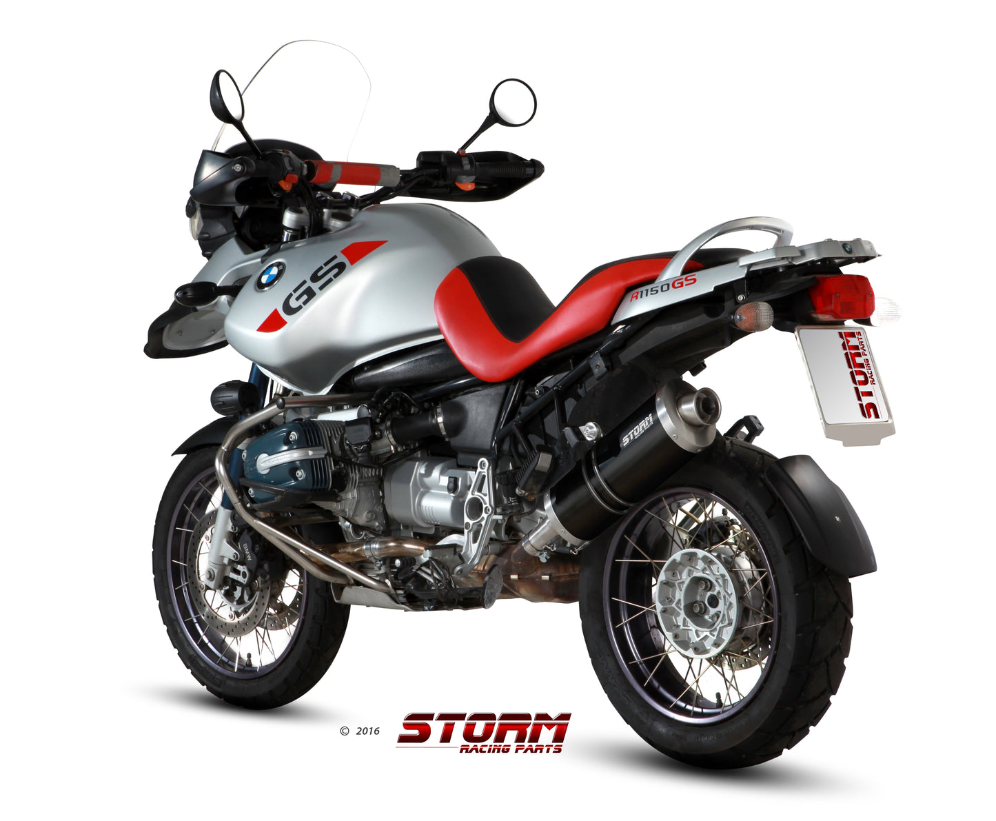 STORM OVAL Auspuff schwarz passend für BMW R 1150 GS 1999-2003