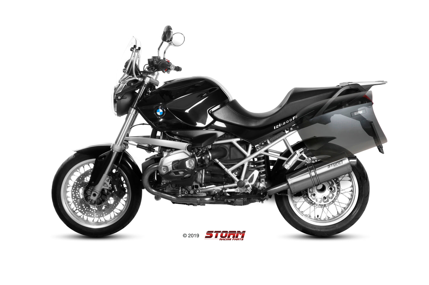 STORM OVAL Auspuff passend für BMW R 1200 R 2011-2014
