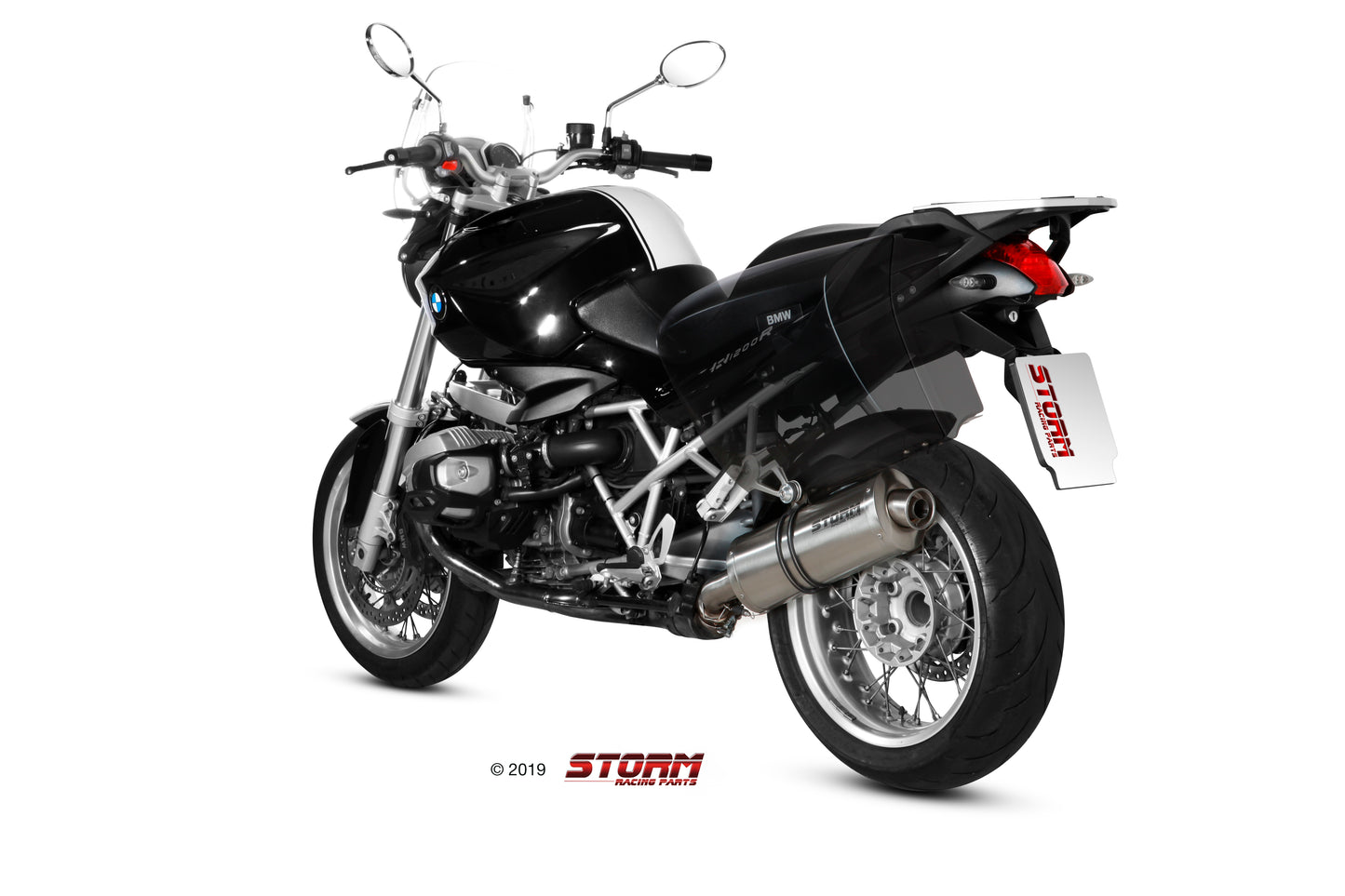 STORM OVAL Auspuff passend für BMW R 1200 R 2011-2014