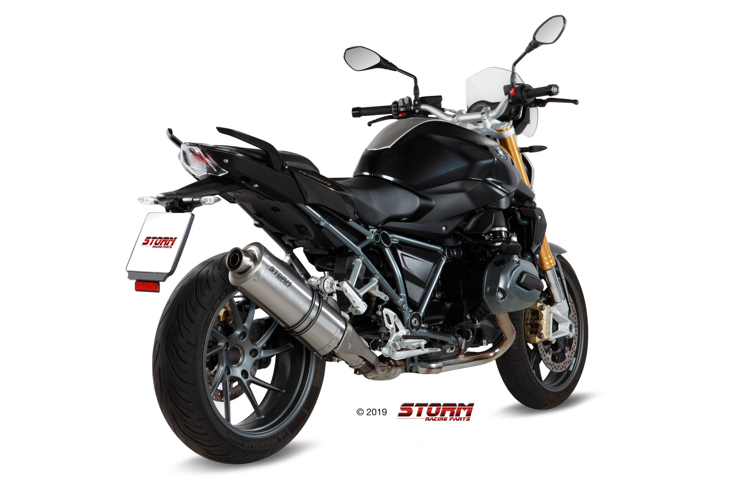 STORM OVAL Auspuff passend für BMW R 1200 R 2015-2018