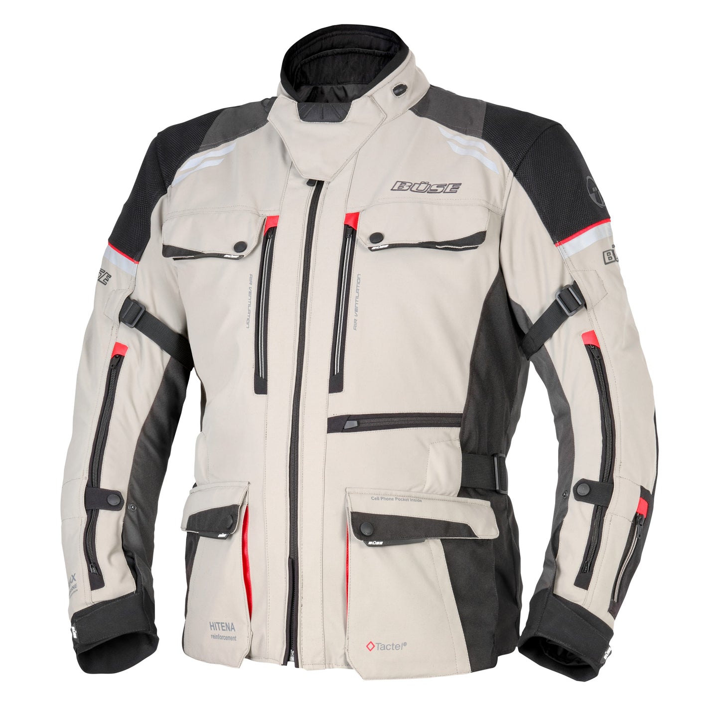 BÜSE Highland III Motorrad-Textiljacke wasserdicht mit Protektoren
