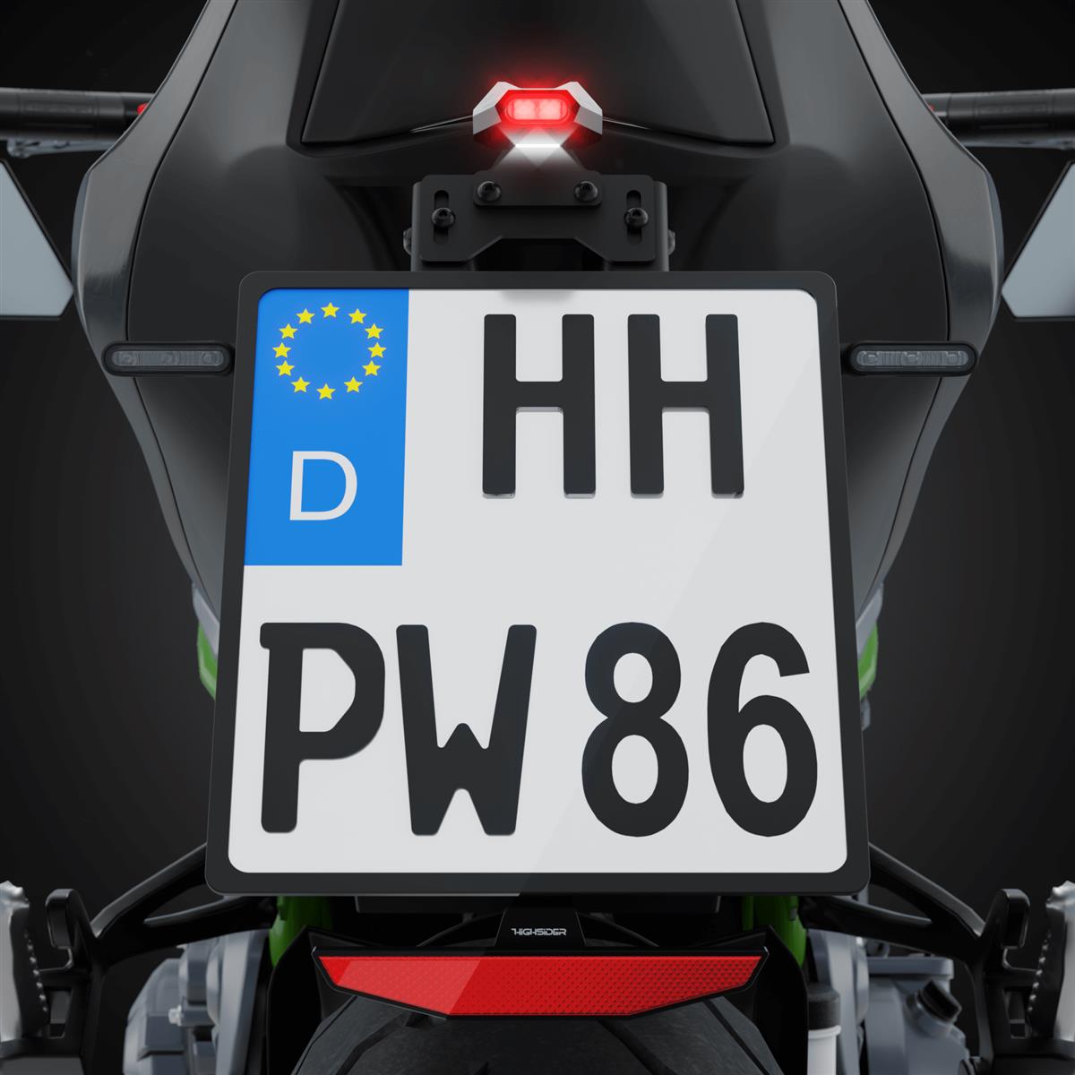 HIGHSIDER Motorrad LED Rücklicht SPLIT-V Schwarz/Transparent E-geprüft (1Stck)