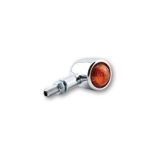 HIGHSIDER smart Old School Typ1 Motorrad Blinker Chrom/Orange Glas (Paar)
