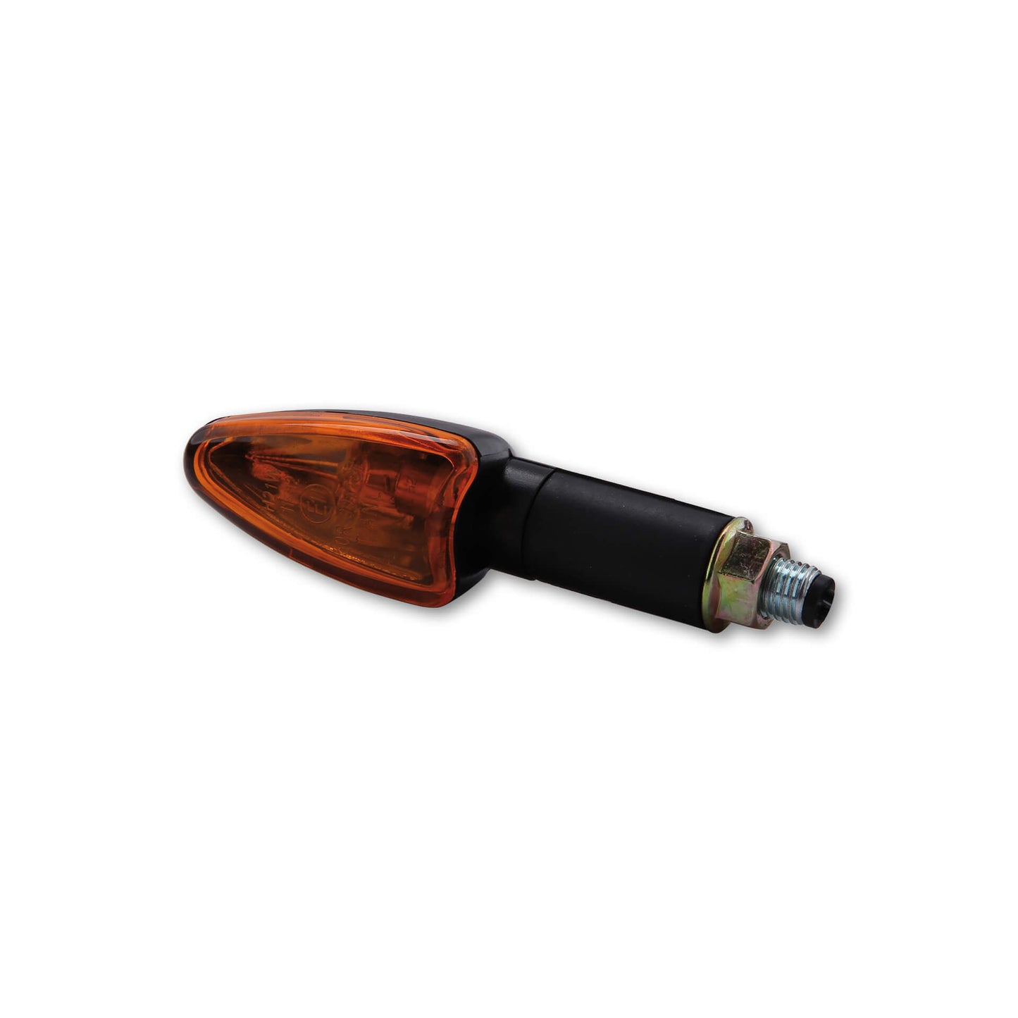 HIGHSIDER Arrow Motorrad Mini-Blinker Gehäuse Schwarz / Glas Orange (Paar)