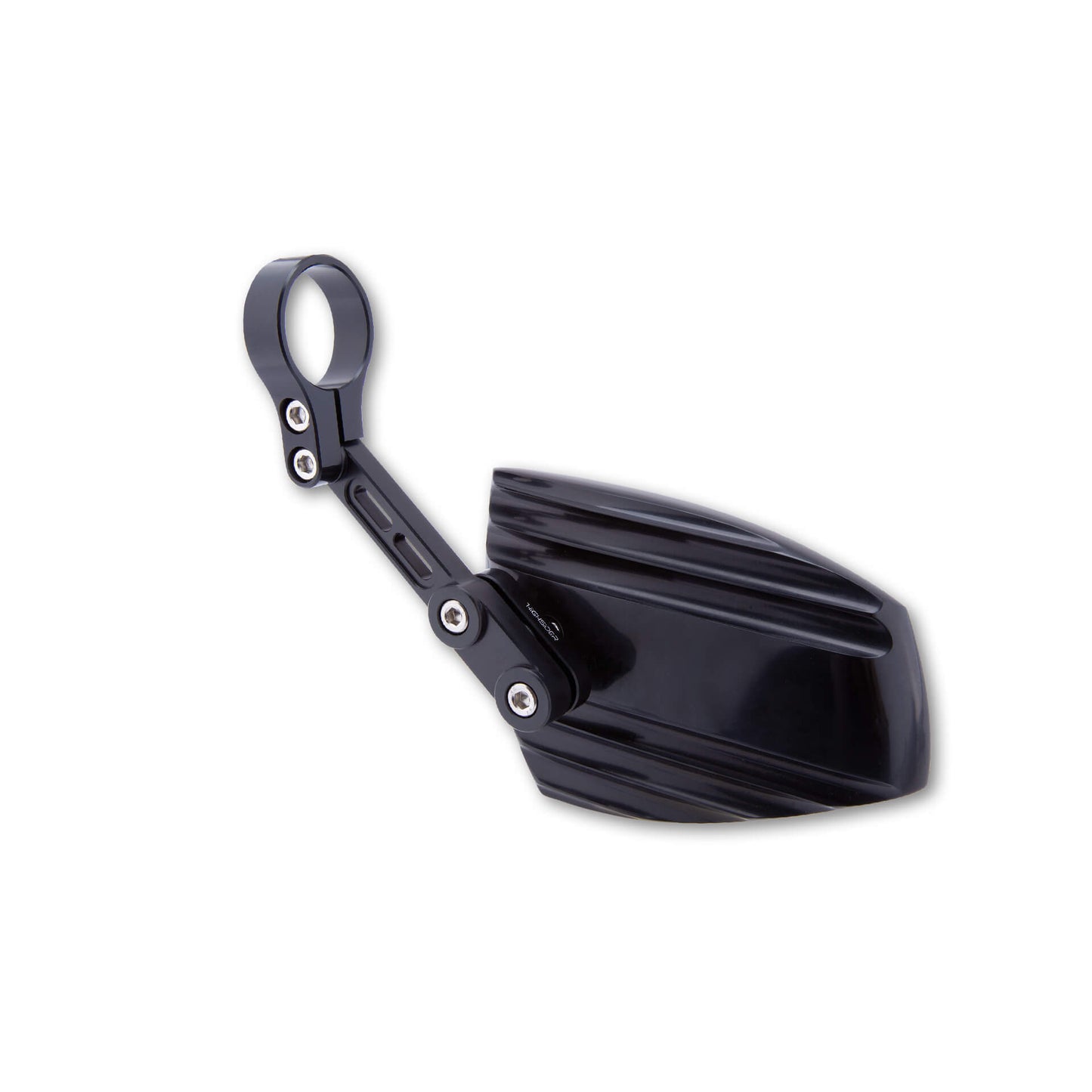 HIGHSIDER Motorrad Lenkerendenspiegel Wave Schwarz/Schwarz E-geprüft (Paar)