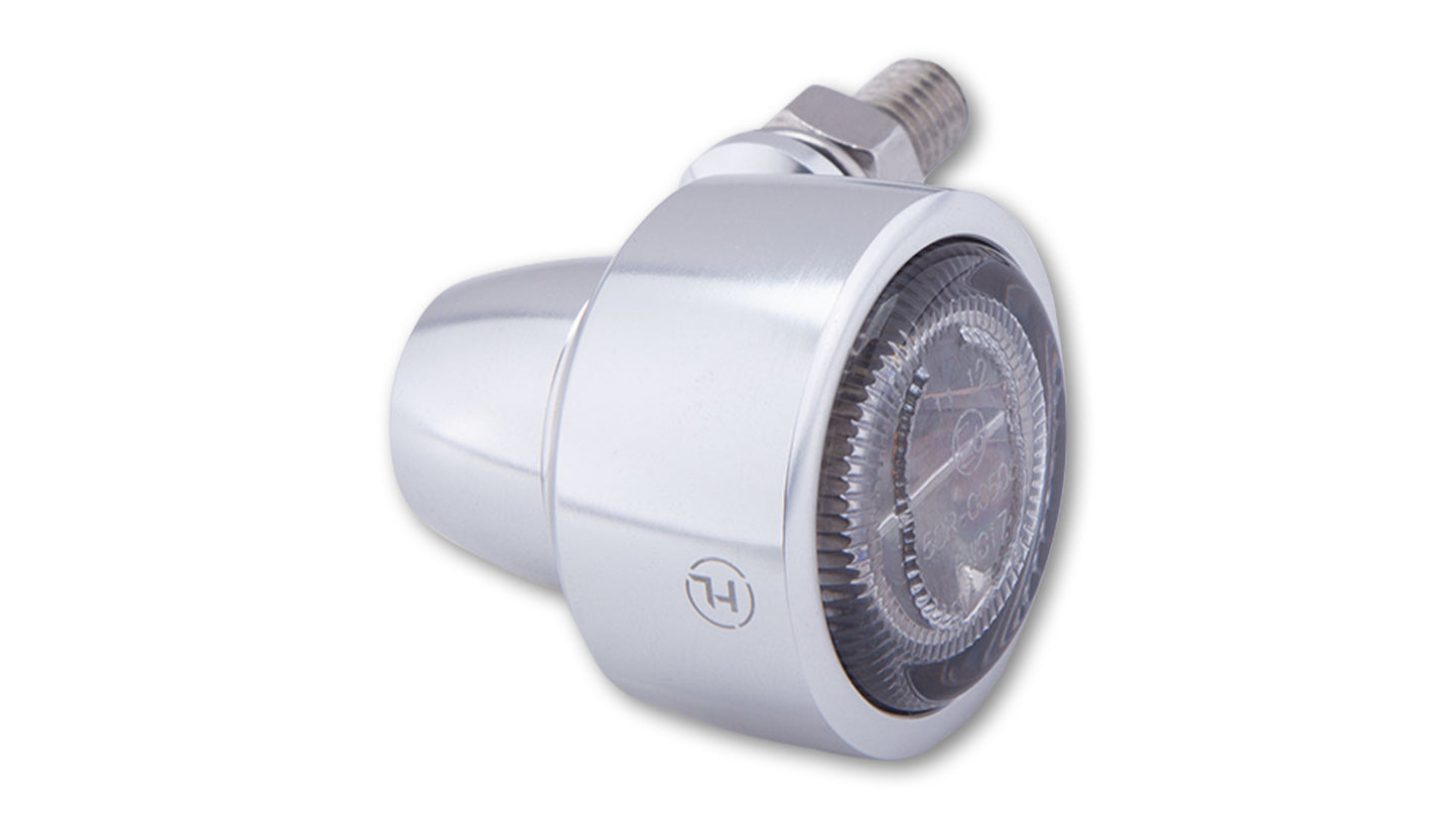 HIGHSIDER Classic-X1 Motorrad LED Blinker Silber Rauchgrau E-geprüft Paar
