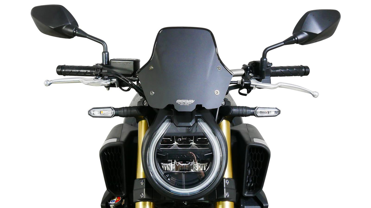 MRA Racingscheibe "NRM" schwarz satiniert passend für Honda CB 650 R 2024-