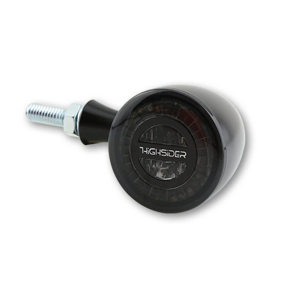 HIGHSIDER Rocket Bullet Motorrad LED Rücklicht/Blinker 3in1 Schwarz (Paar)