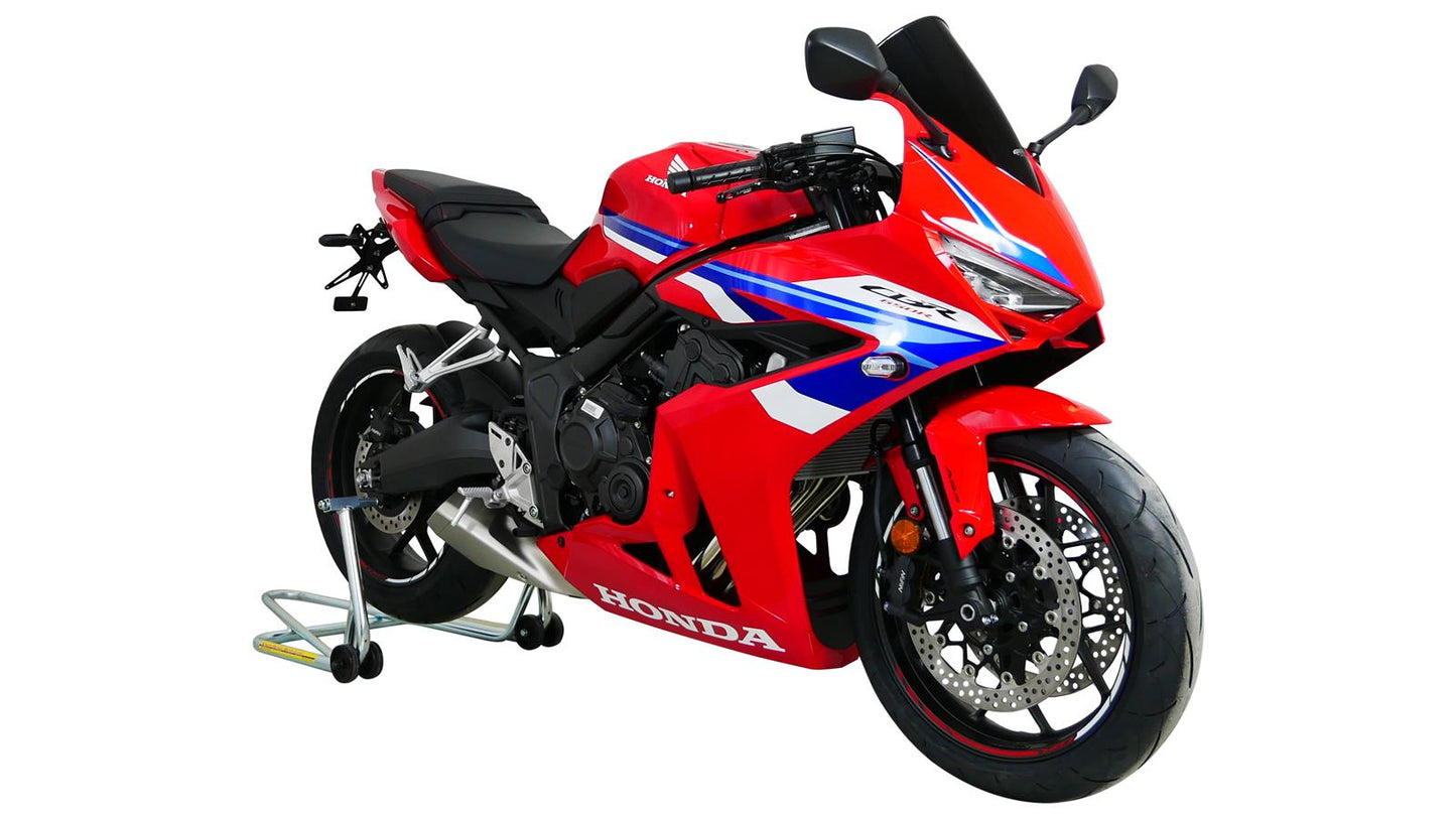 MRA Racingscheibe "R" schwarz passend für Honda CBR 650 R / E-CLUTCH 2024-