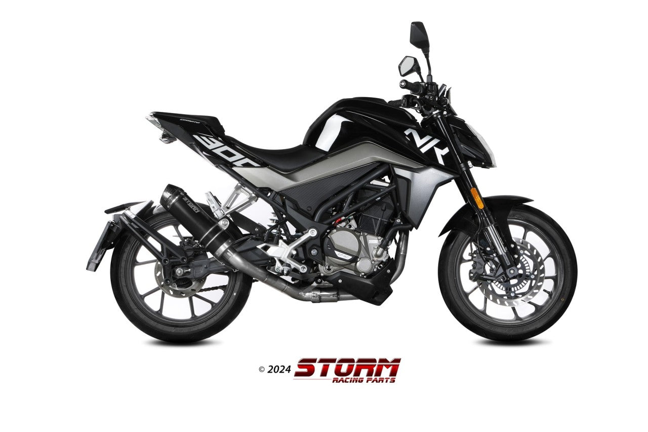 STORM GP-C Auspuff Komplettanlage schwarz passend für CFMOTO 300 NK 2021-2024