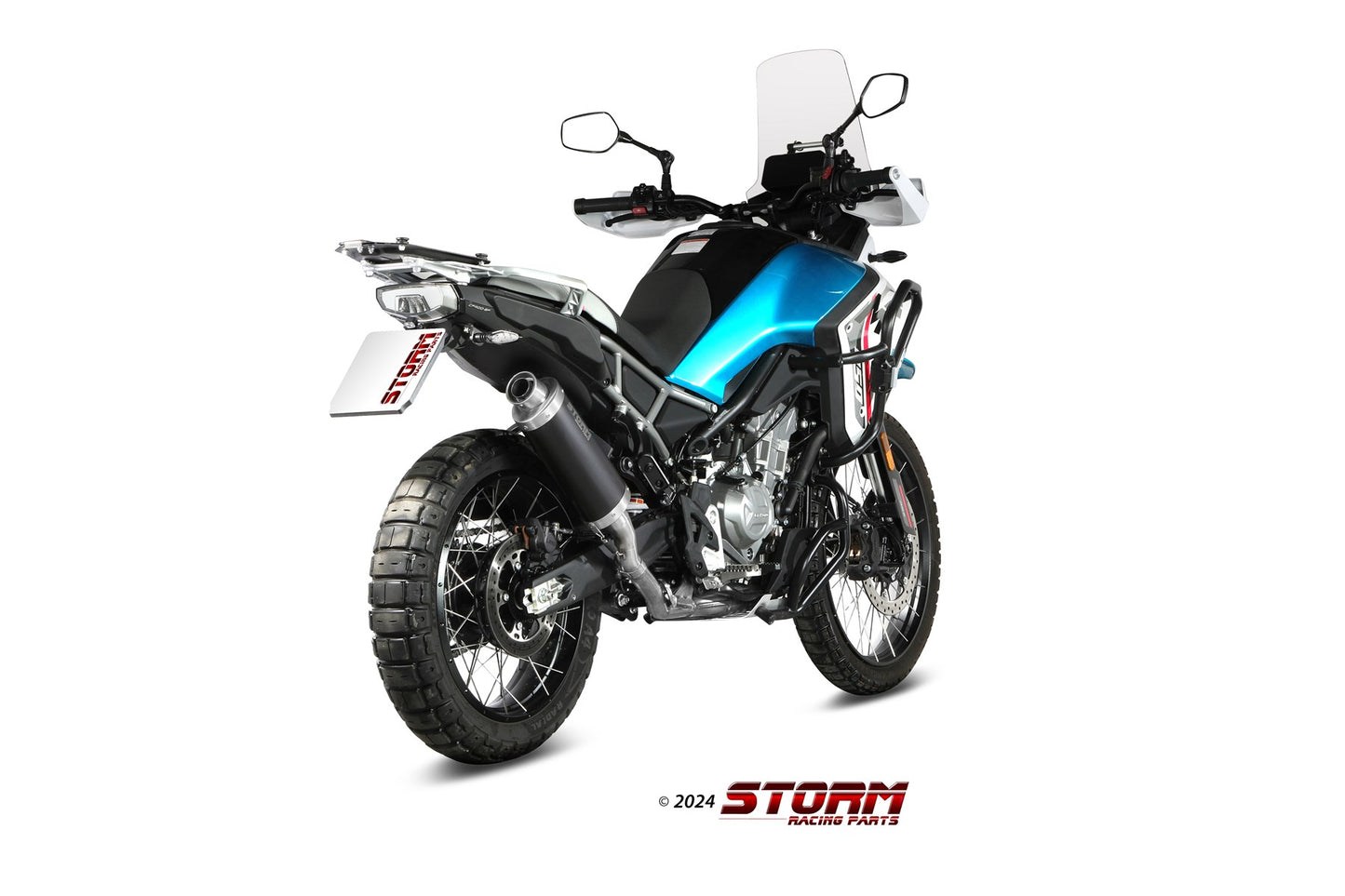 STORM Oval Auspuff schwarz passend für CFMOTO 450 MT 2024-2026