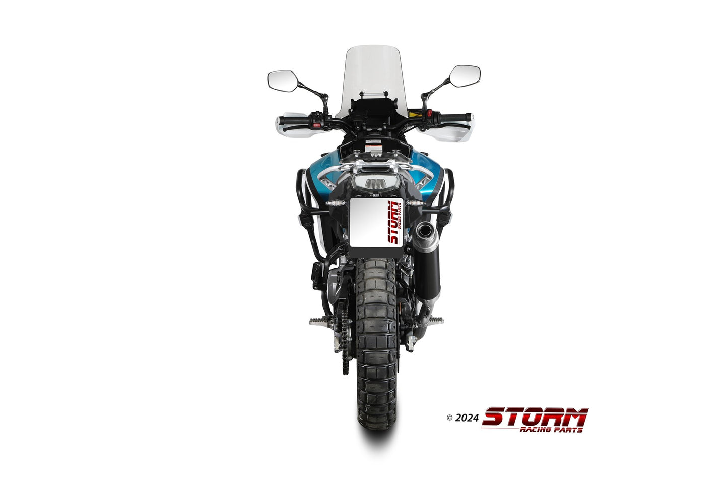 STORM Oval Auspuff schwarz passend für CFMOTO 450 MT 2024-2026