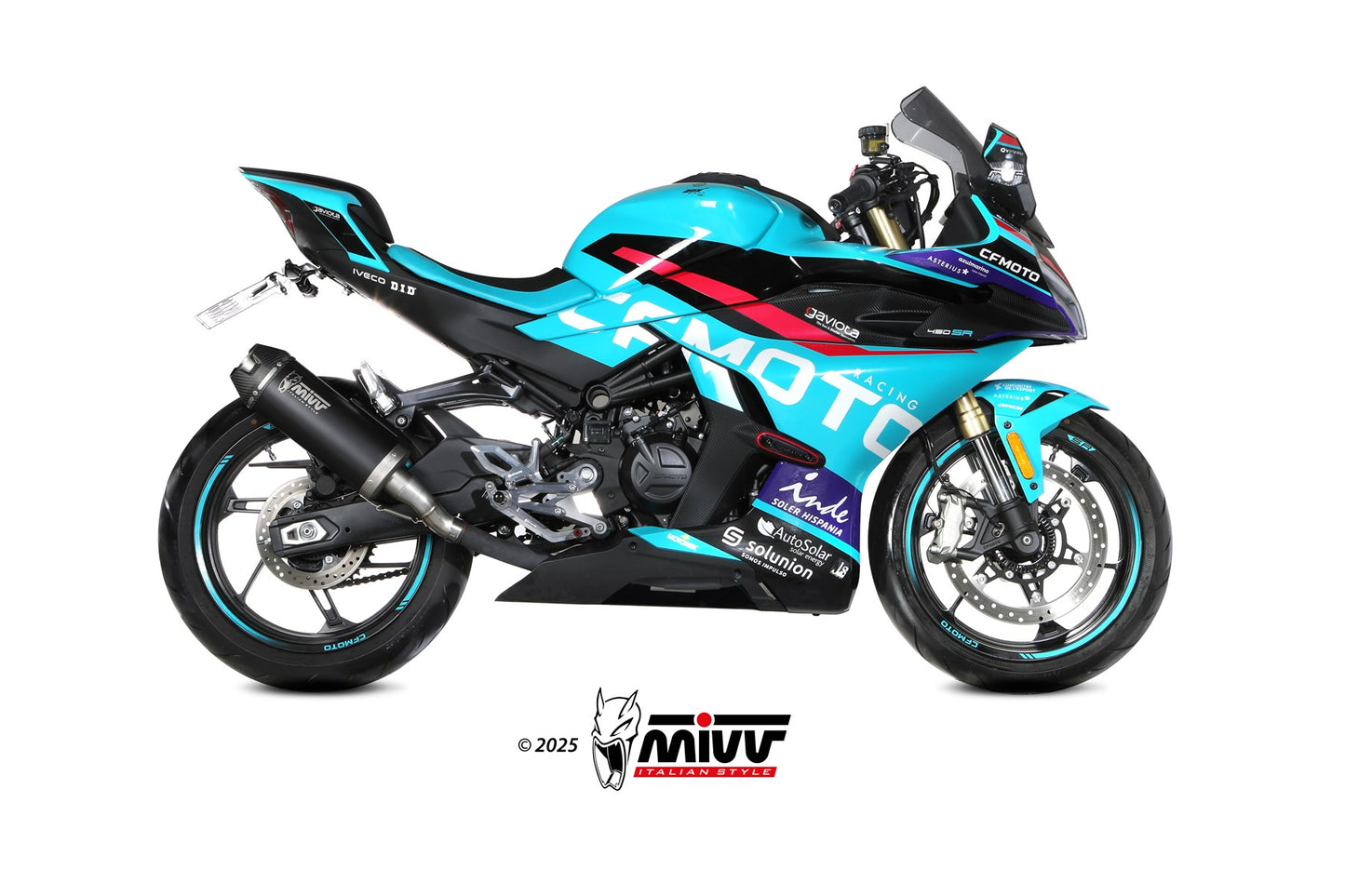 MIVV AK-1 Auspuff schwarz passend für CFMOTO 450 SR 2023-2024