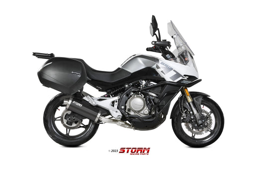 STORM Oval Auspuff schwarz passend für CFMOTO 650 MT 2021-2024