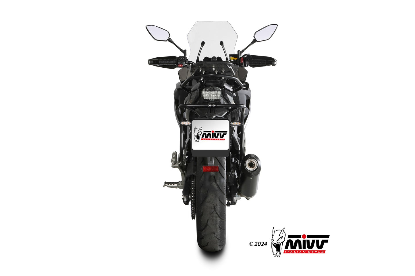 MIVV Oval Auspuff schwarz passend für CFMOTO 650 MT 2021-2024