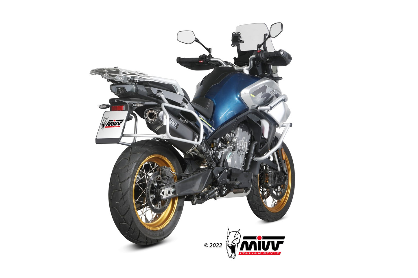 MIVV Speed Edge Auspuff Edelstahl schwarz passend für CF MOTO 800 MT 2022-2026