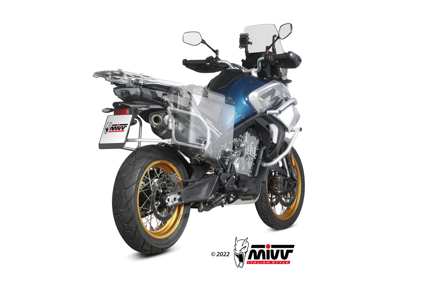 MIVV Speed Edge Auspuff Edelstahl schwarz passend für CF MOTO 800 MT 2022-2026
