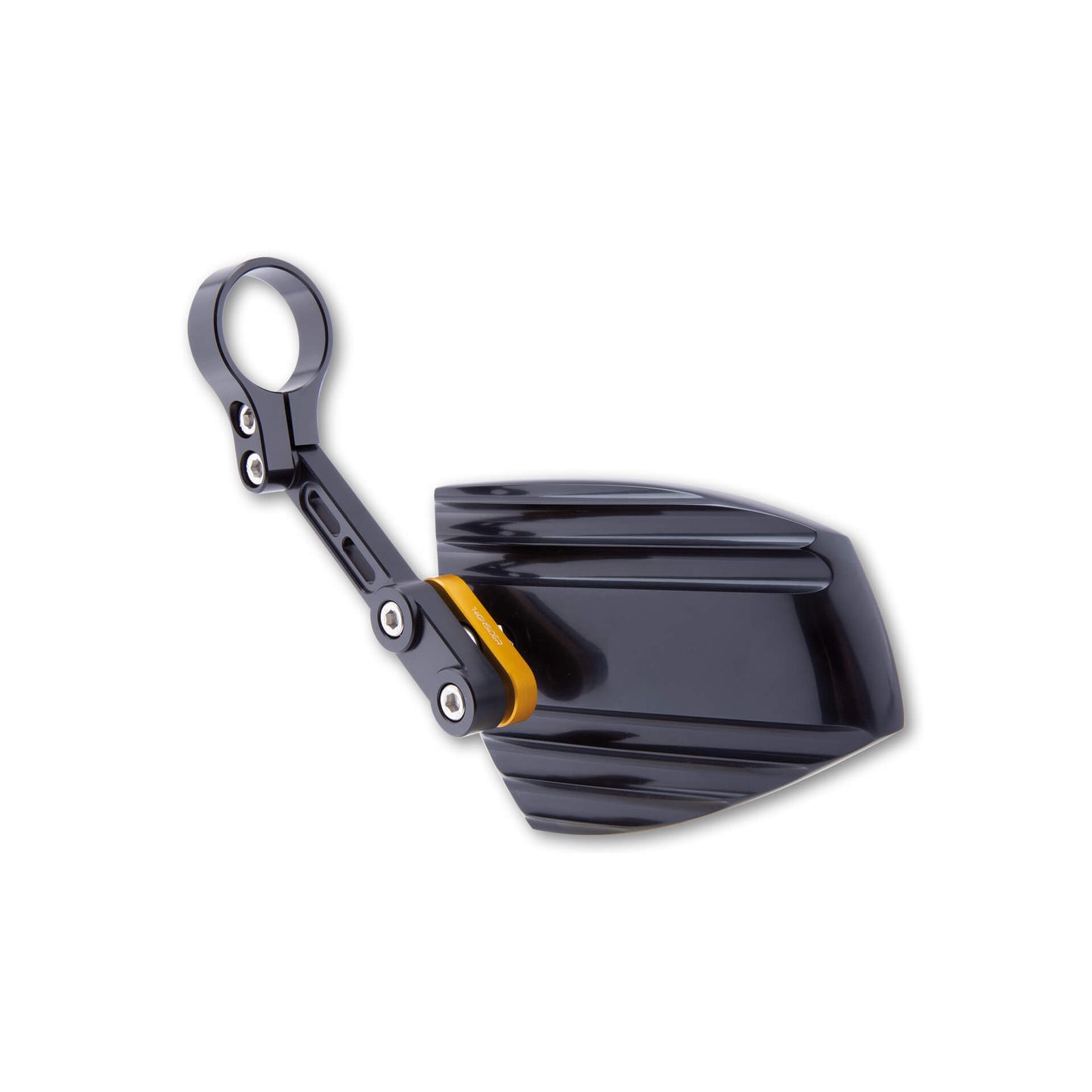 HIGHSIDER pro Motorrad-Lenkerendenspiegel Wave Schwarz/Gold E-geprüft Paar
