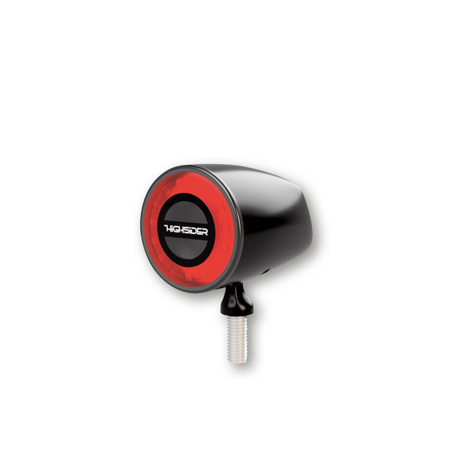 HIGHSIDER Rocket Classic Motorrad LED Rücklicht Schwarz Getönt E-geprüft 1Stck