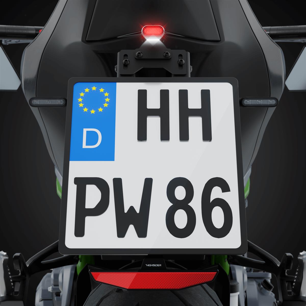 HIGHSIDER Motorrad LED Rücklicht SPLIT-RS Schwarz/Transparent E-geprüft (1Stck)