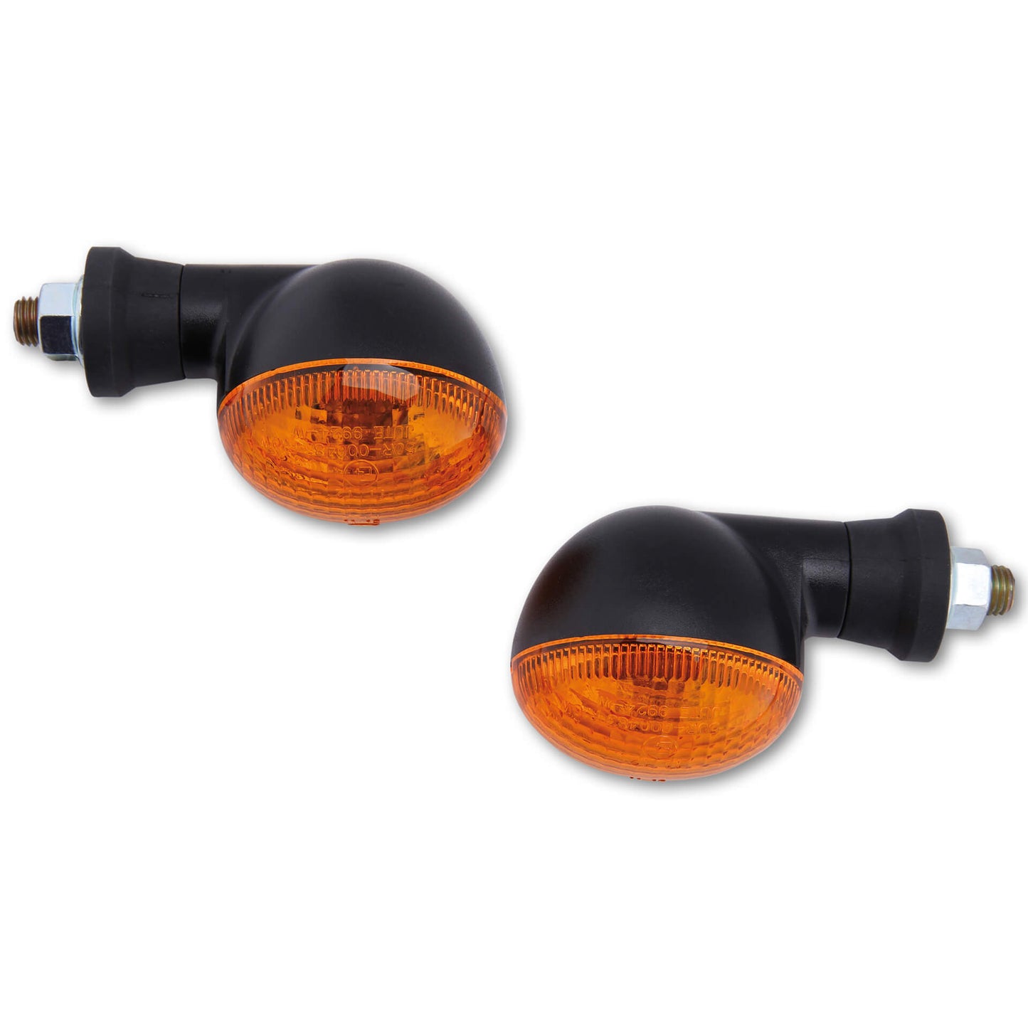 SHIN YO Motorrad Mini Blinker Oval Schwarz/Orange E-geprüft (Paar)