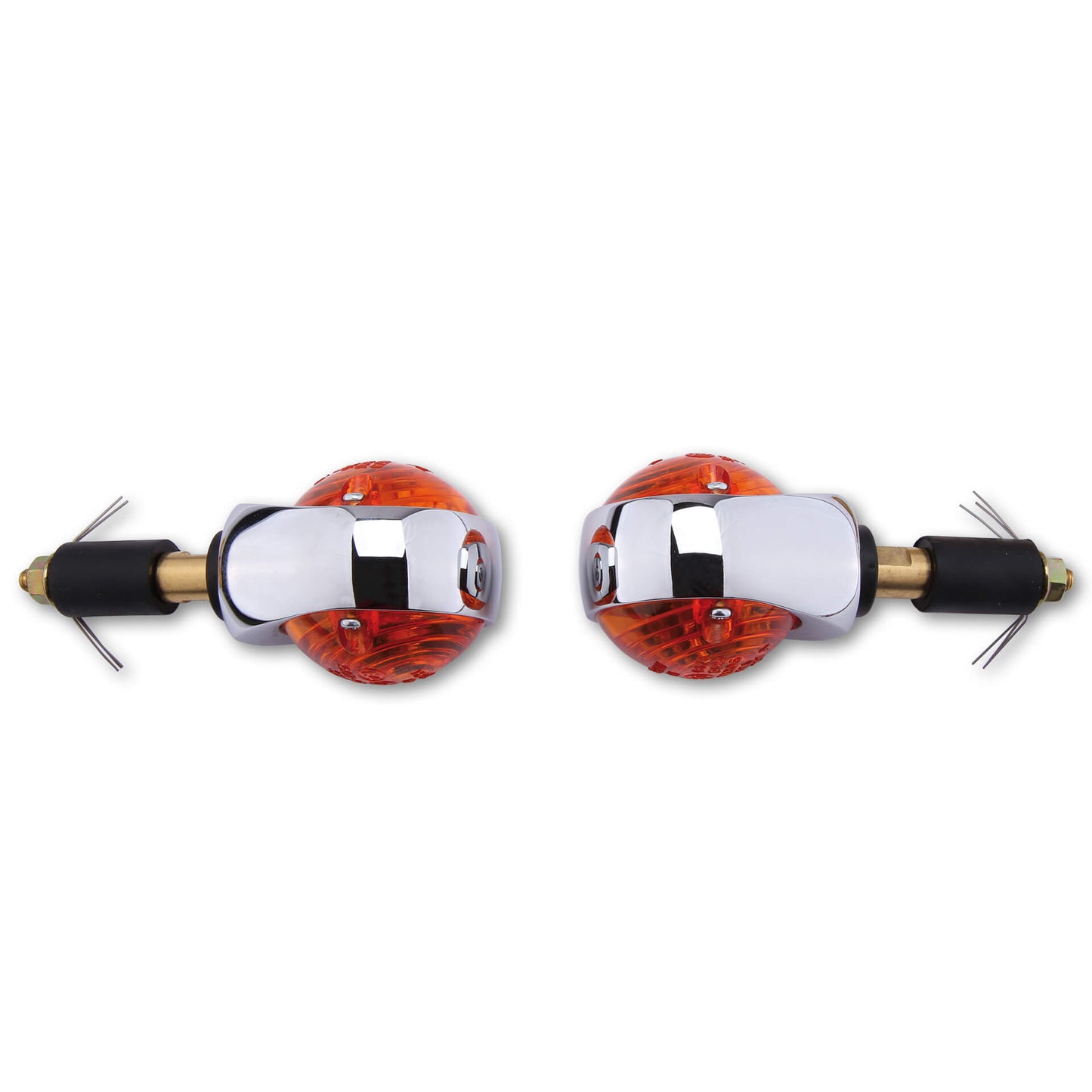 HIGHSIDER smart Ochsenauge Motorrad Lenkerendenblinker Chrom/Orange (Paar)
