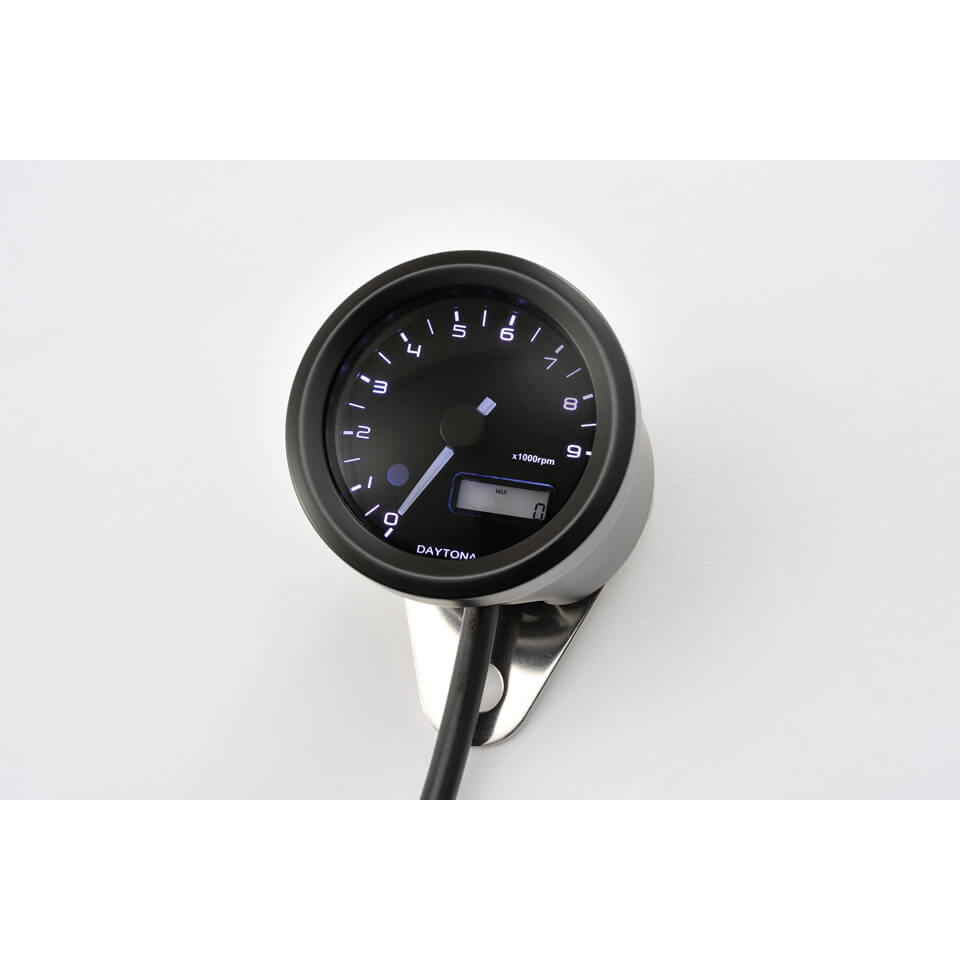 DAYTONA VELONA Digitaler Drehzahlmesser mit Tacho max. 9.000 U/Min schwarz - Kama Bike Parts