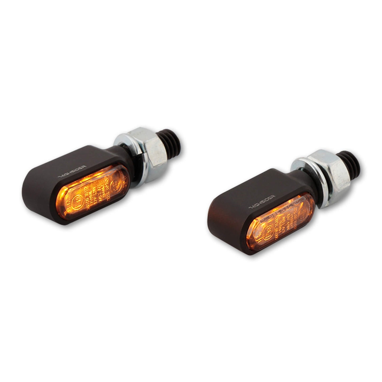 HIGHSIDER Motorrad LED Blinker Little Bronx Schwarz Rauchgrau E-geprüft (Paar)