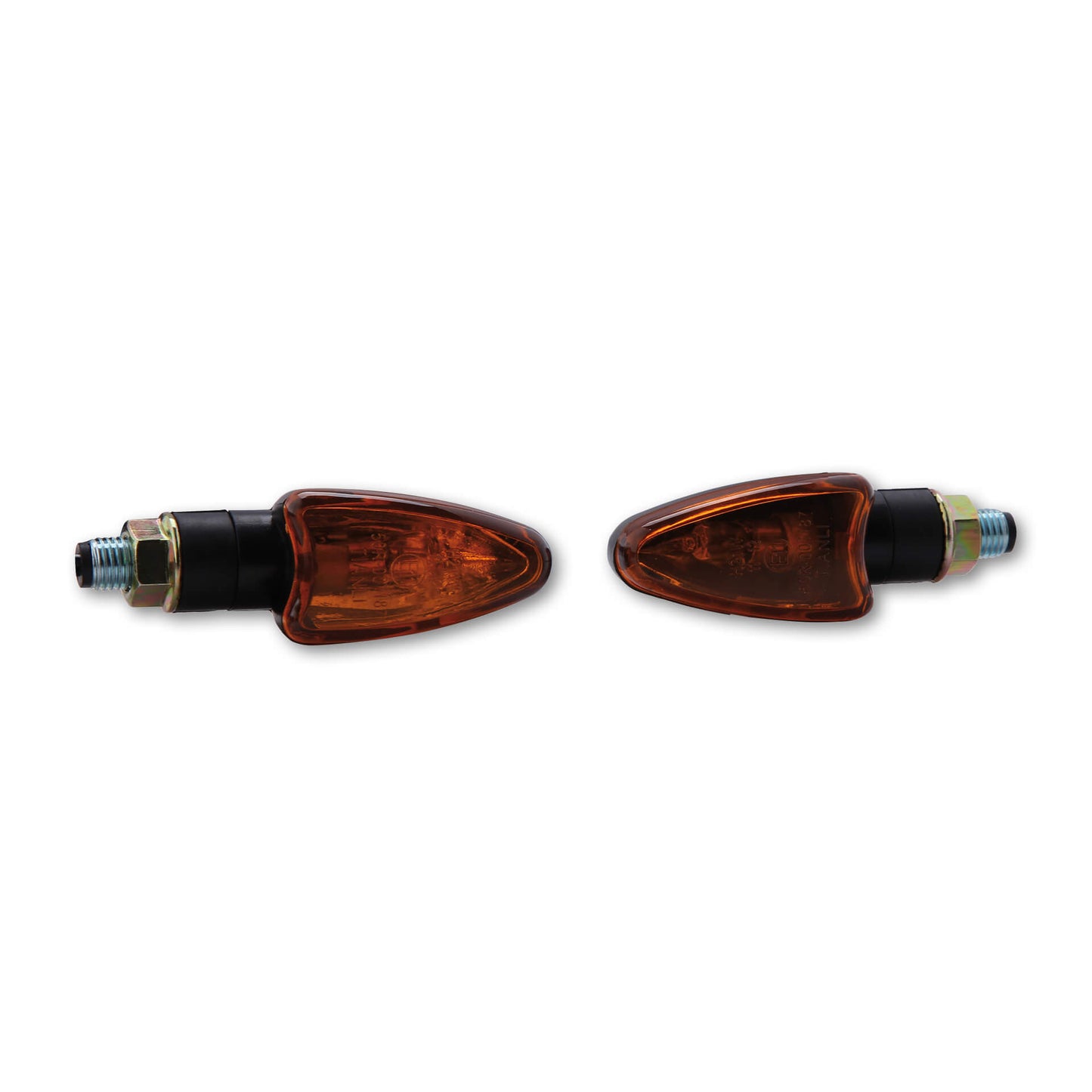 SHIN YO Motorrad Mini-Blinker Arrow Schwarz / Orange, E-geprüft (Paar)