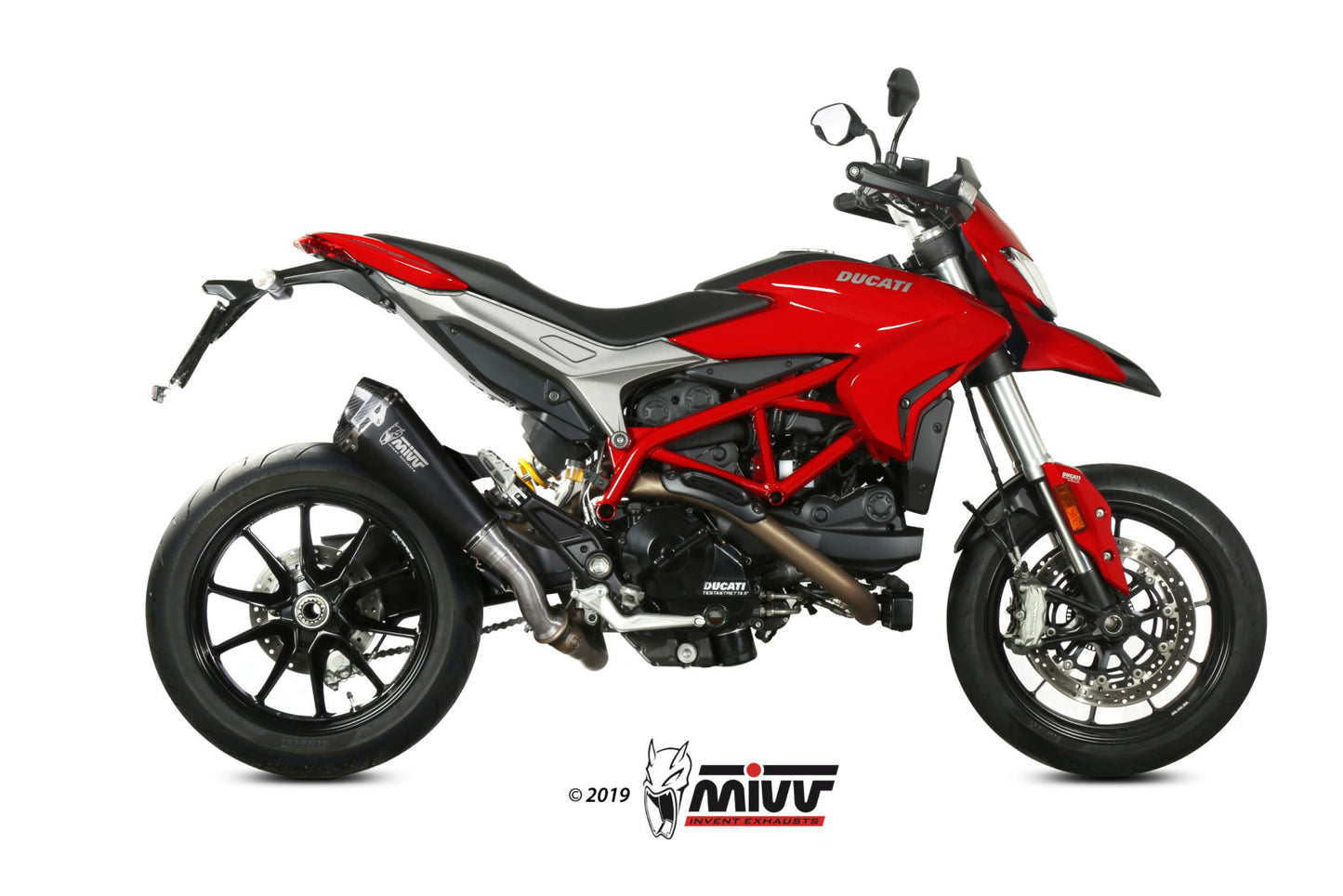 MIVV DELTA RACE Auspuff Edelstahl schwarz passend für Ducati Hypermotard 939 2016-2018