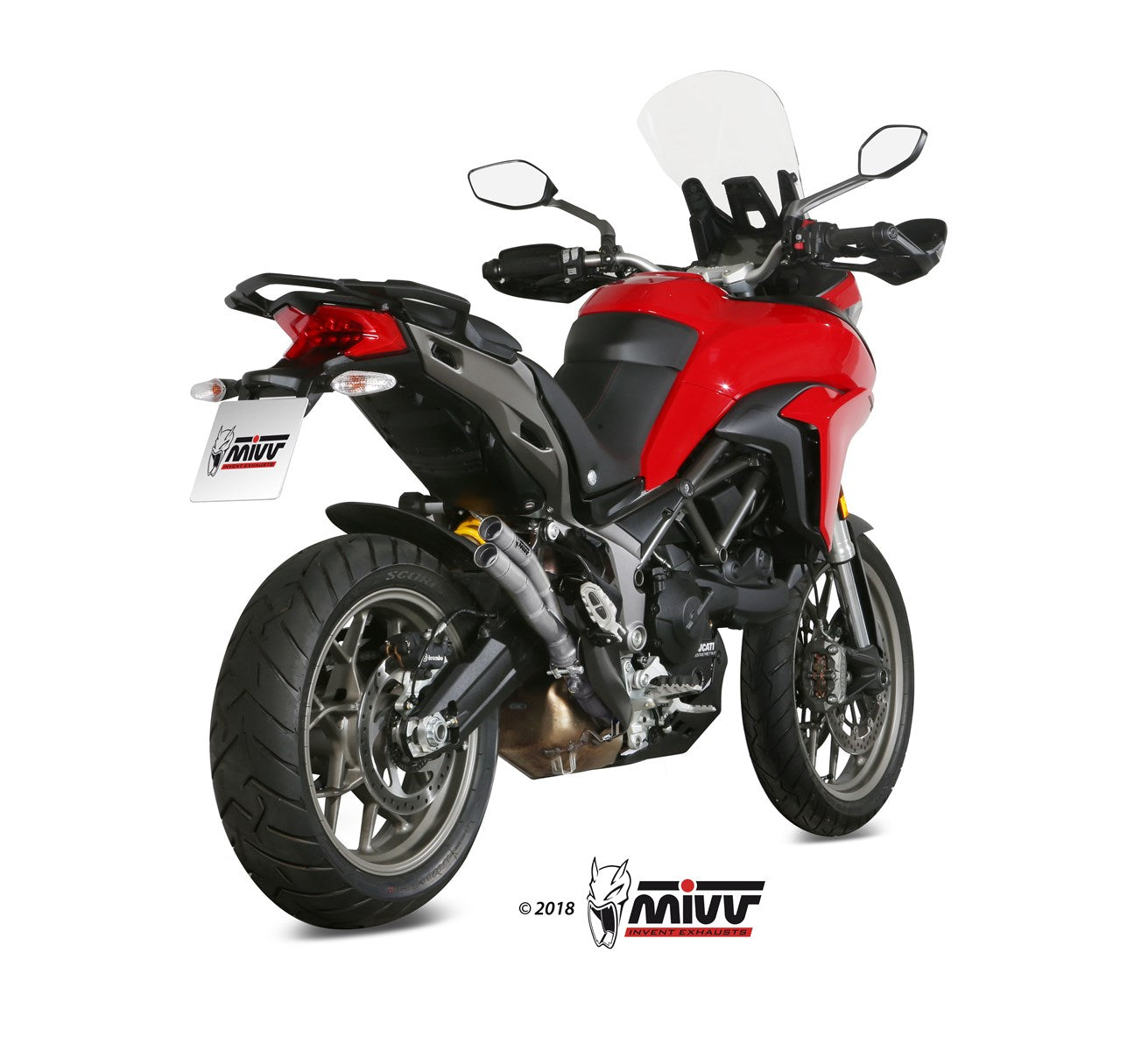 MIVV Double Gun Auspuff silber passend für DUCATI MULTISTRADA 950 / S 2017-2021