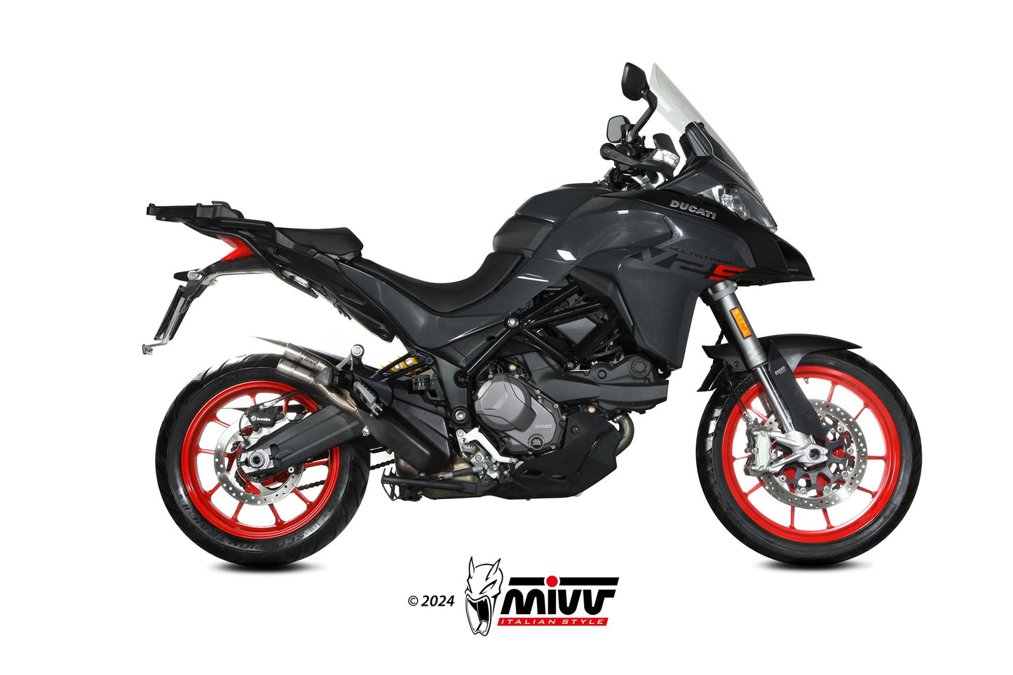 MIVV Double Gun Auspuff Edelstahl passend für DUCATI MULTISTRADA 950-1200 - S, V2-S - Enduro 16-24