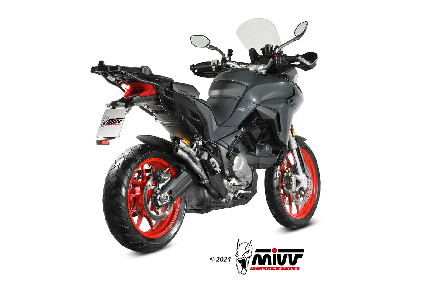 MIVV Double Gun Auspuff Edelstahl passend für DUCATI MULTISTRADA 950-1200 - S, V2-S - Enduro 16-24