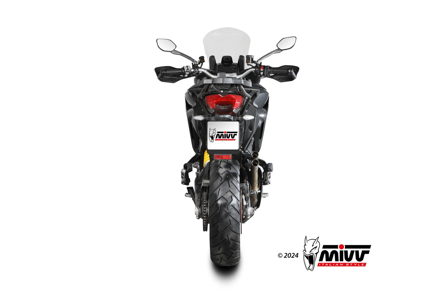 MIVV Double Gun Auspuff Edelstahl passend für DUCATI MULTISTRADA 950-1200 - S, V2-S - Enduro 16-24