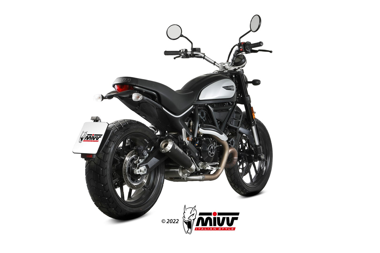 MIVV X-M1 Auspuff schwarz passend für Ducati Scrambler 800 Icon/Dark 21-22
