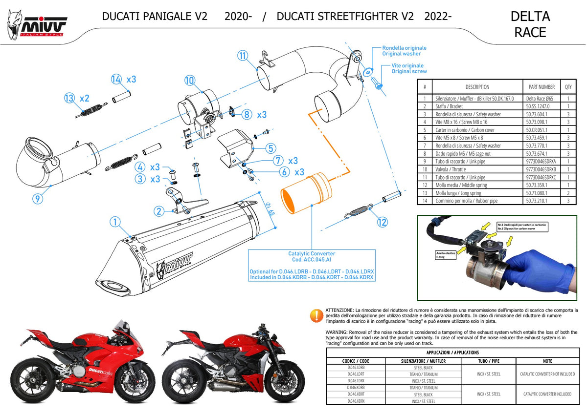 MIVV Delta-Race Auspuff passend für Ducati Panigale V2 2020-2024