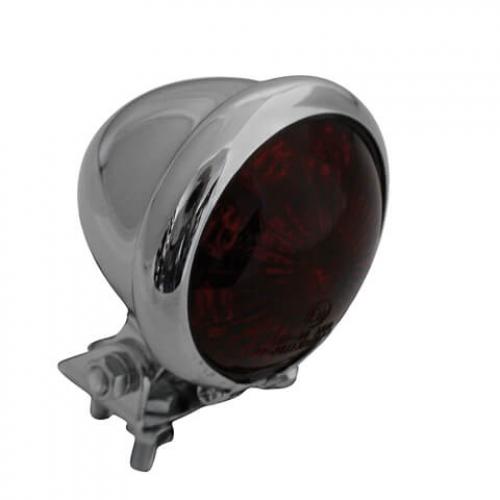 HIGHSIDER BATES STYLE Motorrad LED-Rücklicht, Gehäuse verchromt, rotes Glas