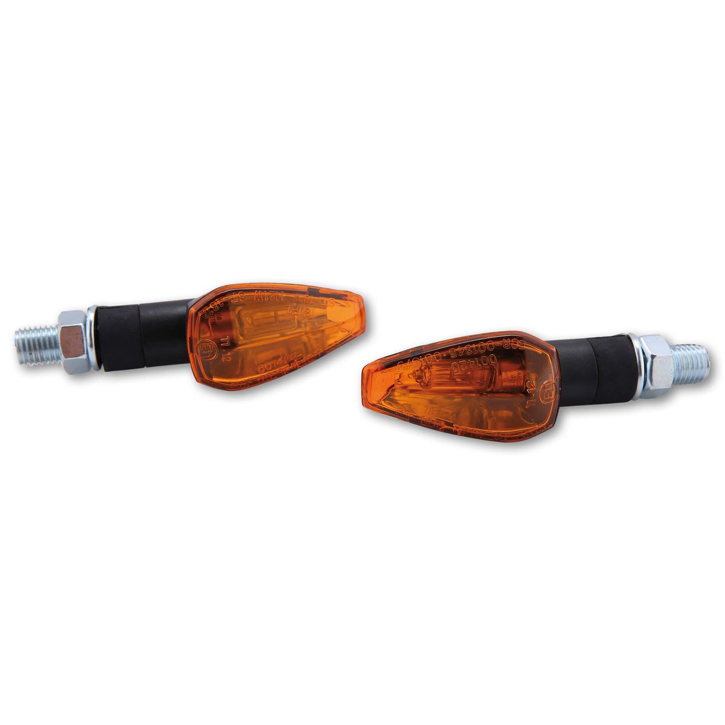 HIGHSIDER smart Motorrad Blinker Peak Schwarz Glas Orange (Paar)