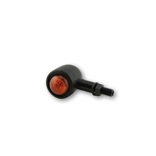 HIGHSIDER smart Old School Typ1 Motorrad Blinker Schwarz/Orange Glas (Paar)