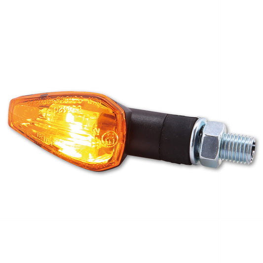 HIGHSIDER smart Motorrad Blinker Peak Schwarz Glas Orange (Paar)