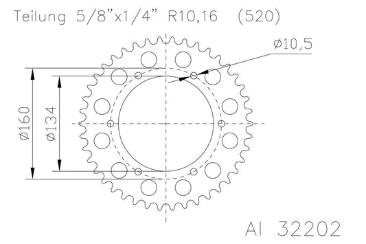 ESJOT Alu-Kettenrad 47 Zähne - Kama Bike Parts